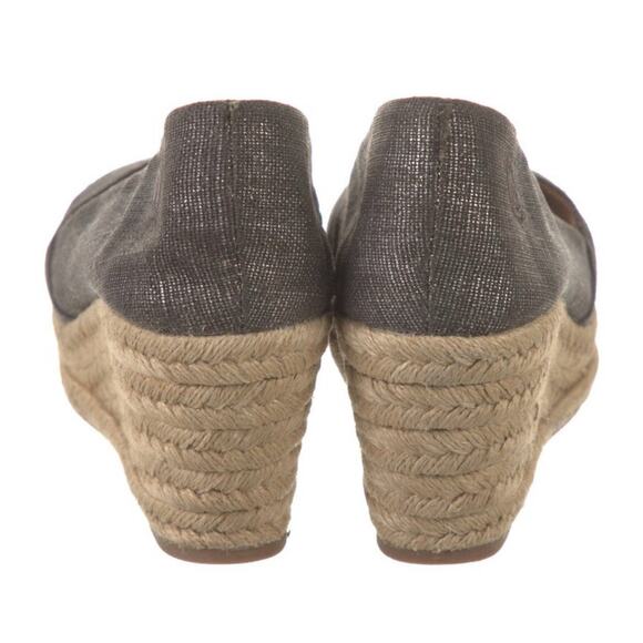 Tory Burch Filipa Pewter Gray Wedge Espadrille Women's Size 10 - Picture 4 of 6
